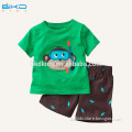 BKD Embroidery monkey t-shirs and fish pants for infant clothes set